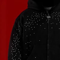 Image 1 of Black Gothic Zip-up Hoodie, A Streetwear Sweatshirt for Men and Women. A Casual Outerwear Perfect fo
