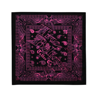 Image 2 of Breast Cancer Awareness Bandana - Pink on Black