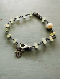 Image 14 of prehnite pearl charm bracelet in 14k and sterling silver