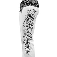 Image 3 of white starkissed foldover leggings *black*