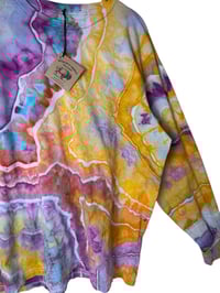 Image 4 of XL Unisex Adult Soft Long Sleeve Tee in Bright Geode Ice Dye