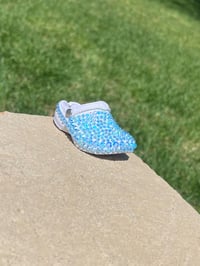Image 2 of White Bedazzled Croc Keychain 
