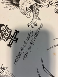 Image 5 of  Malone vintage Tattoo Flash Sheet 1987 Ed Hardy designs , As-Is