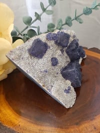 Image 4 of 454g Rare Blue Indigo YGX Cube "QR Code" Fluorite Crystal Specimen 