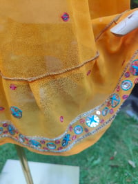 Image 3 of Boho sari beach skirt - Yellow