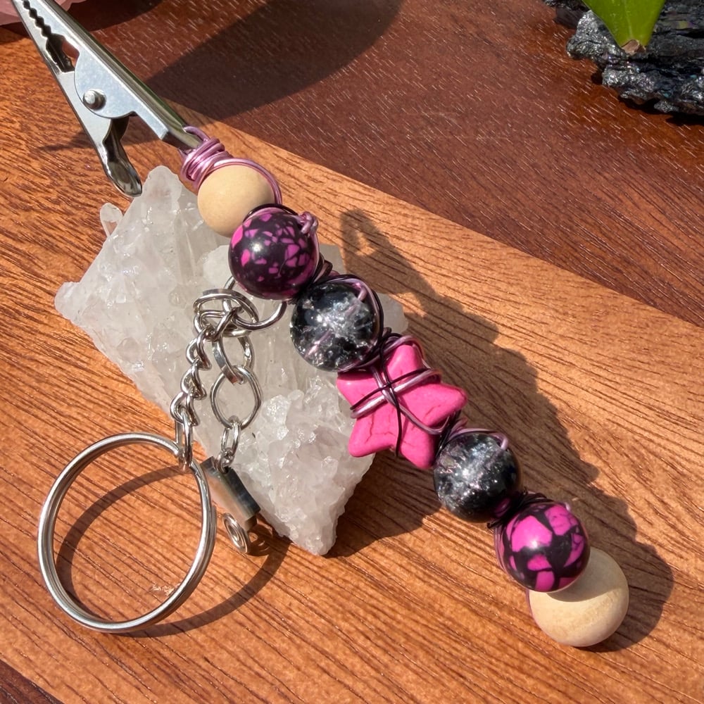 Image of star girl clip keychain