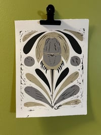 crab lino print - horseshoe crab