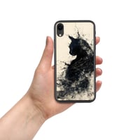 Image 1 of Black Cat On Ivory Clear Case for iPhone®