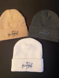 Image 2 of "Thankful" "Grateful" or "Blessed" Beanies (Colors in drop down menu)