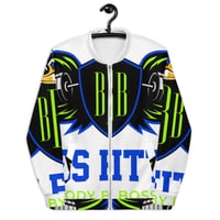 Image 1 of BOSSFITTED Neon Green and Blue Unisex Bomber Jacket