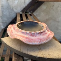 Image 2 of Pink & Black Flutter Dish (large)