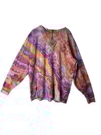 Image 2 of L Unisex Adult Soft Long Sleeve Tee in Solar Flare Geode Ice Dye