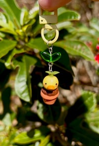 Image 1 of The Sproutlings- Benny the Duck Sprout Charm- Cute Handmade Clay Keychain or Phone Charm