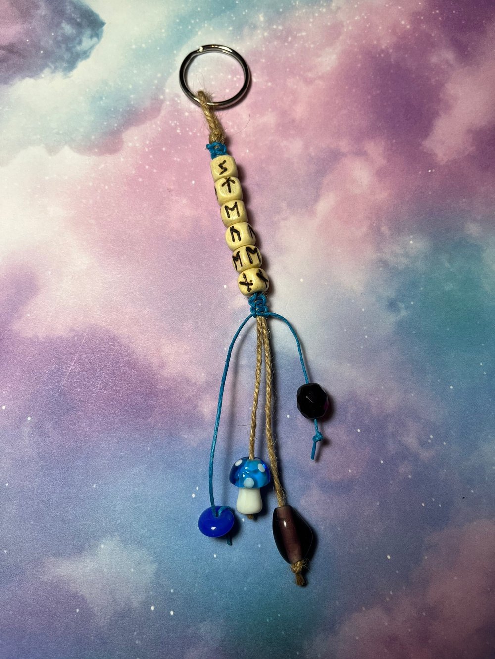 Image of Personalized Futhark Rune Keychain Custom