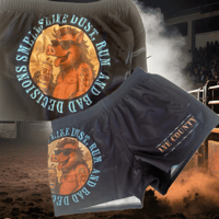 Image 1 of BAZZA SMELLS LIKE DUST RUM AND BAD DECISIONS FOOTY SHORT-PRE ORDER