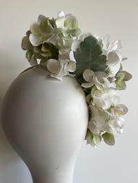 Image 3 of Sage green & white flower headpiece