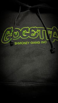 Neon Stitched and Crossed Stitched GoGetta Heavyweight Black Hoodie 