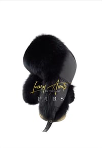 Black Fox fur & leather  “TRAPPER” hat adult size (3 weeks to ship)