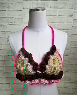 Image of Strawberries and Chocolate Lace Crochet Top