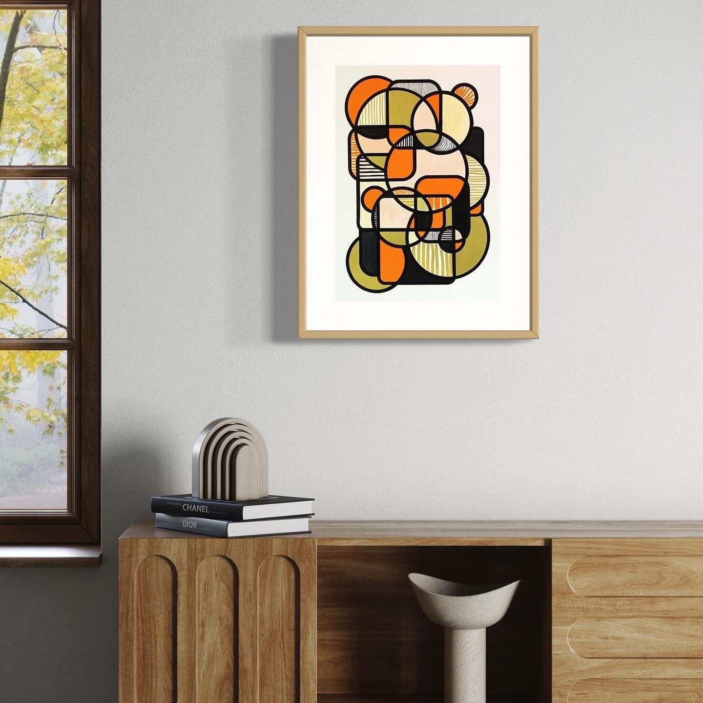 Image of 'Golden sunshine' Unframed Acrylic Painting on 300gsm Cotton Paper