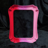 Image 2 of 5x7 Enamel Pin Frame (pink to red gradient / black fabric) 