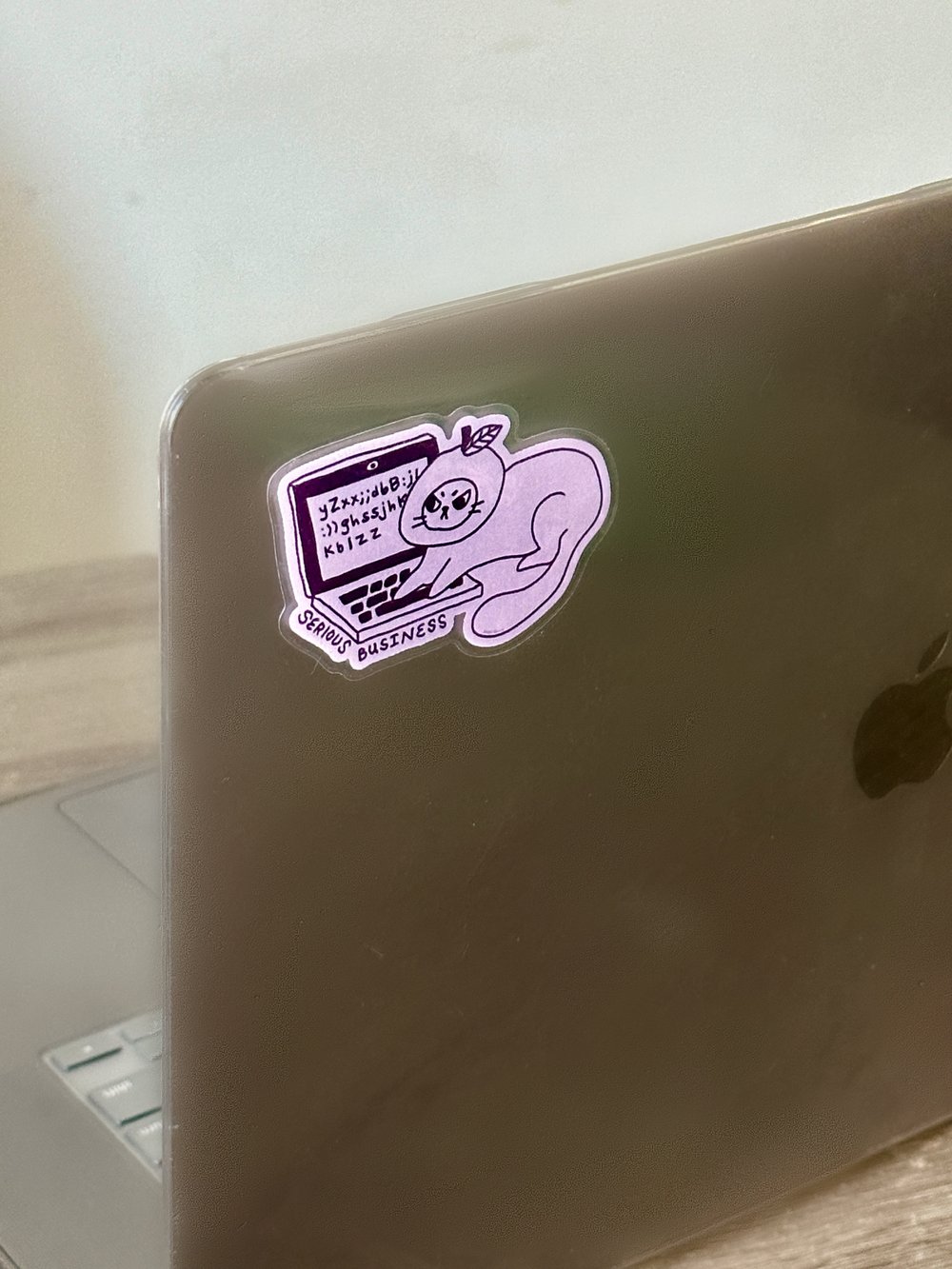 Image of Serious Business Cat Clear Sticker Decal