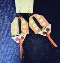 Image 1 of Leather earrings with tassel 