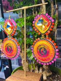 Image 5 of Sunrise Neon Kokopelli Earrings 