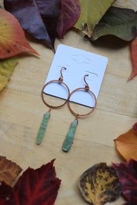 Image 2 of Large Copper + Green Kyanite Hoops