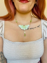 Image 4 of 💚Aventurine Luna Moth💚 Necklace 