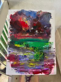 Image 3 of “I Know What You Are” Predator And Prey | oil on paper 9 x 12 inches