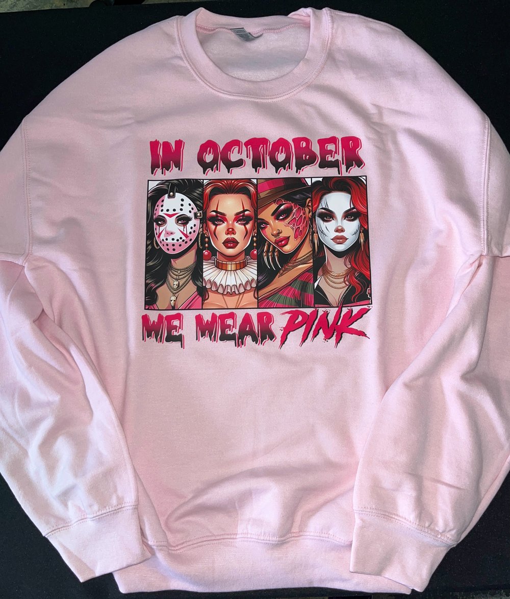 Image of Pink Baddies T Shirt And Crewneck Sweater 
