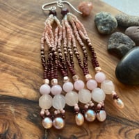 Image 2 of Ugashiks with Pink Aventurine, Rose Quartz & FW Pearls - Qunukamken Collection