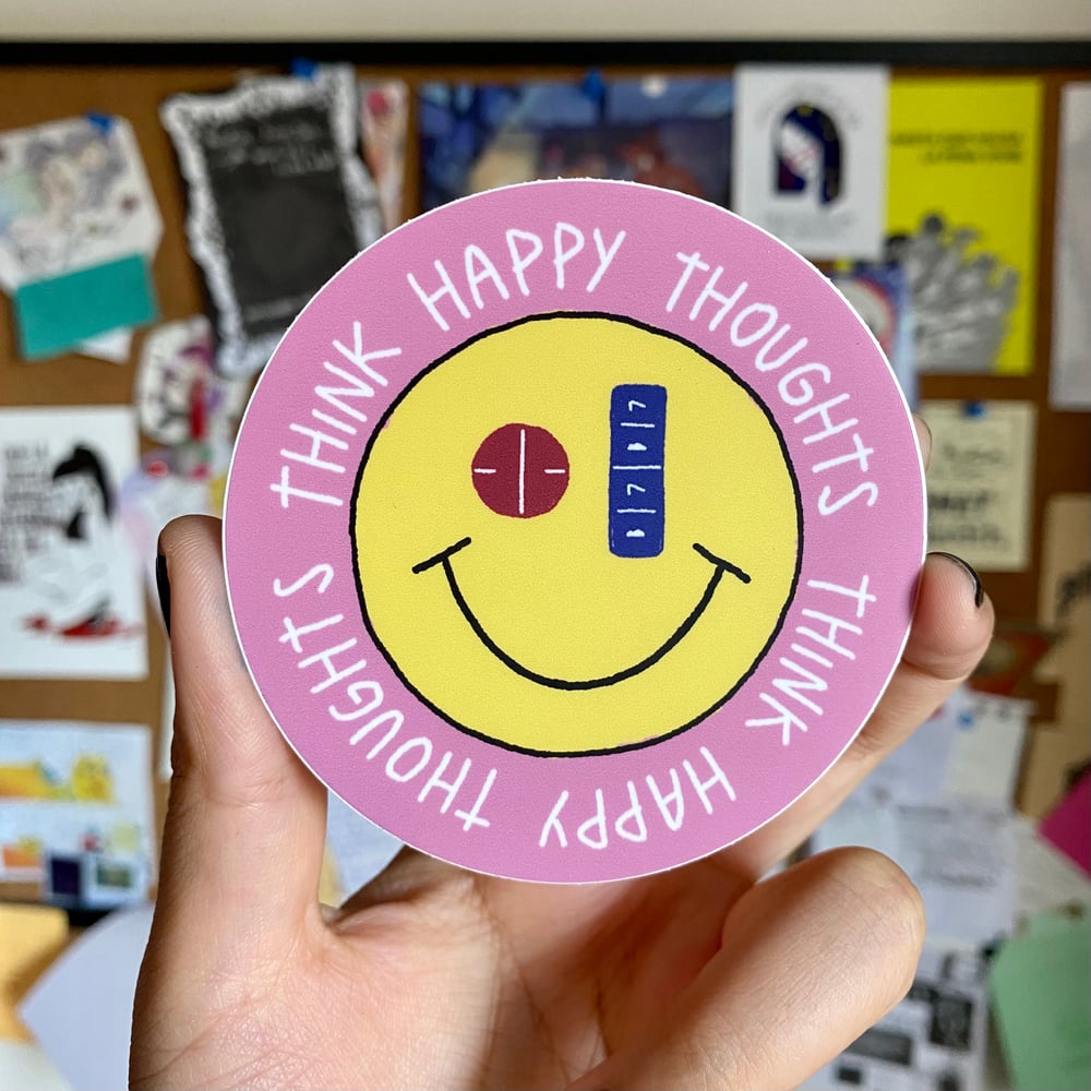Happy thoughts vinyl sticker 