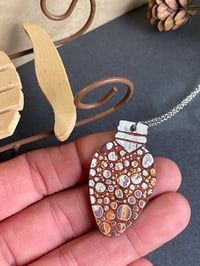 Image 4 of Rustic Enameled Oranamet Pendant 