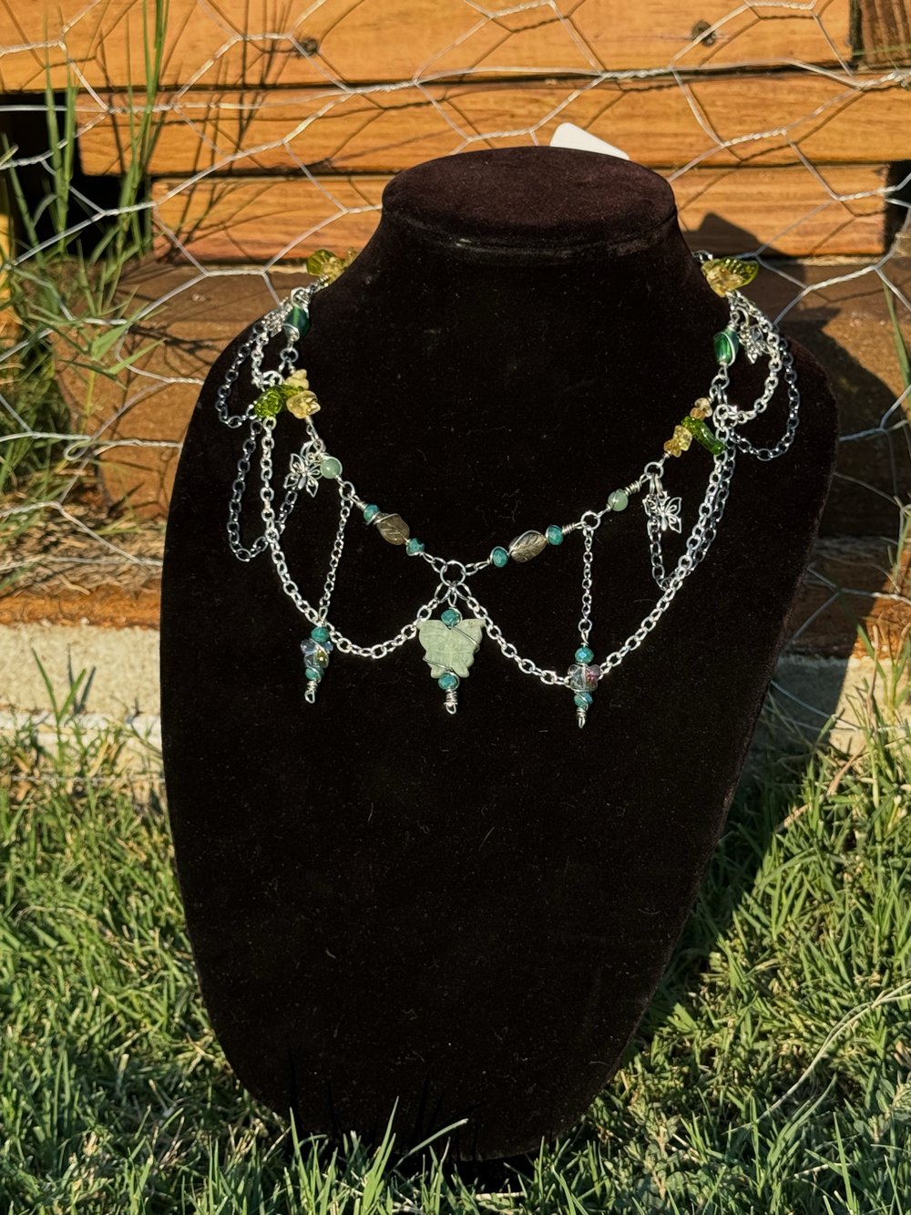 Image of "Free to Fly" Choker w/ Citrine, Green Adventurine, Labradorite, & African Jade