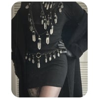 Image 4 of Made to Order - The Juliet Belt Petite - Clear Quartz Crystals and Black Leather 