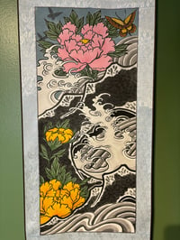 Image 1 of Butterfly and Peonies Scroll