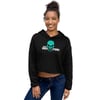 Black Crop Hoodie with Mint Front Logo