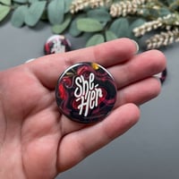 Image 2 of Witchy Pronouns Button / Red Version