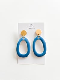 Paire de boucles d'oreilles céramique OMBLA PERCA bleu