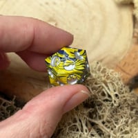 Image 5 of Dark Blue and Yellow Death Save D20 Dice for Dungeons and Dragons