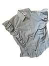 70s H bar C western ruffle snap blouse