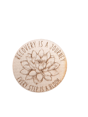 Image of Personalized Wooden Sobriety Coin: AA / NA Anniversary Gift