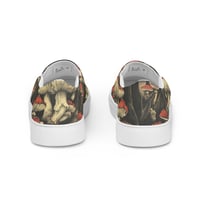 Image 3 of Dark Cottagecore Goth Inspired Vibrant Mushroom Men’s slip-on canvas shoes