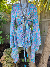 Image 4 of Pefkos co ord sarong set 70s mix with tassles