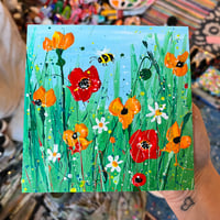 Image 2 of Poppies and Bee