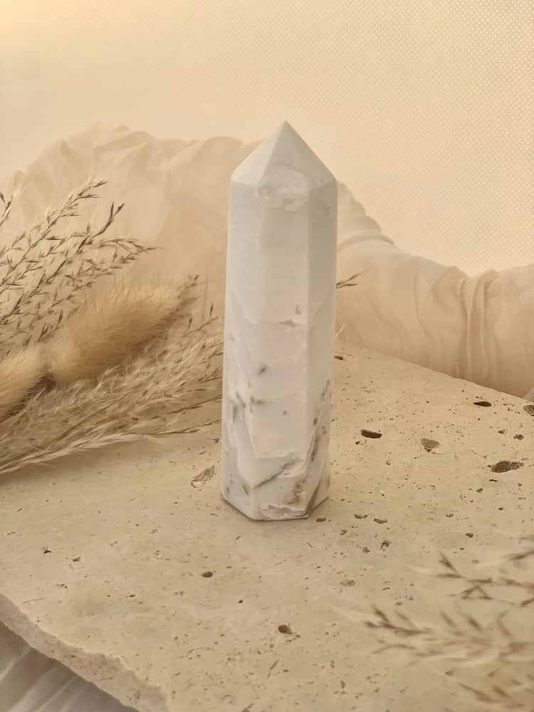 Image of Dendritic Agate (snow agate) Tower sml