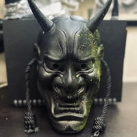 Image 3 of CUSTOM MASK - Hannya - Splattered Green