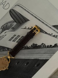 Image 4 of Authentic Vintage GUCCI Gold Dial Brown Strap 🏇🏻